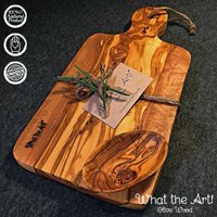 What The Art® Olive Wood «Le Provençal» | Olivenholz Schneidebrett + Dip-Schälchen Handarbeit Käsebrett - Servierbrett Vesperbrett von whattheartolivewood