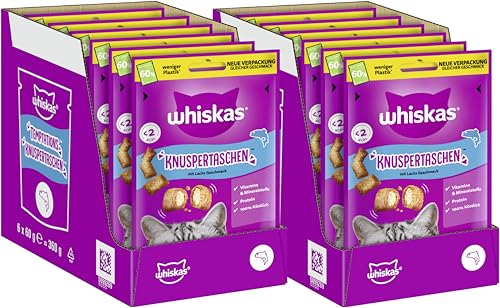 WHISKAS® KNUSPERTASCHEN™ mit Lachs Geschmack 2 x 6 x 60g von whiskas