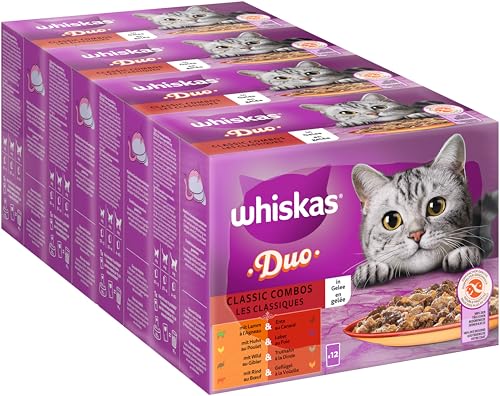 WHISKAS Duo Nassfutter Portionsbeutel Multipack, Classic Combo in Gelee, 12 x 85g WHISKAS Duo Nassfutter Portionsbeutel Multipack, Classic Combo in Gelee, 12 x 85g von whiskas