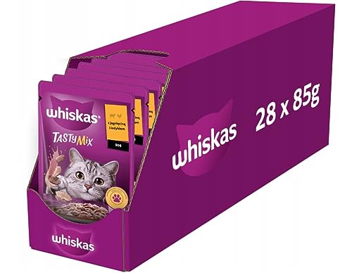 Whiskas Adult 1+ Tasty Mix Cremige Variationen Katzenfutter mit Lamm und Pute in Soße – Hochwertiges Nassfutter für ausgewachsene Katzen – 28 Beutel à 85g von whiskas