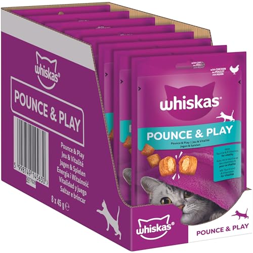 Whiskas Pounce & Play Katzensnacks im Portionsbeutel für ausgewachsene Katzen mit Huhn 8x45g Whiskas Pounce & Play Katzensnacks im Portionsbeutel für ausgewachsene Katzen mit Huhn 8x45g von whiskas