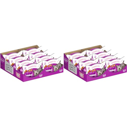 whiskas Gesundes Fell Katzensnack für Haut- und Fellgesundheit, 8x50g (16 Packungen) - unterschiedliche Produktverpackungen erhältlich von whiskas