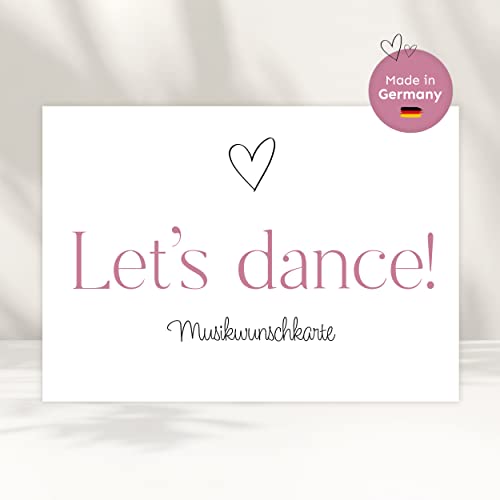 white & ivory 25 Musikwunschkarten Hochzeit | DIN A6 | Herz rosa - Premium Musikwunsch Karten für DJ + Gäste-Wünsche, Hochzeitsspiel, Hochzeitsfeier von white & ivory