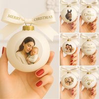 Ab 3 Stk. Matt Weiße Glas Weihnachtskugel, 8cm Groß, Bedruckt Mit Individuellem Foto, Personalisierte Weihnachtsbaumschmuck, Vinylfolie Ab 3 Stk. Matt Weiße Glas Weihnachtskugel, 8cm Groß, Bedruckt Mit Individuellem Foto, Personalisierte Weihnachtsbaumschmuck, Vinylfolie von whiteandberrydesign