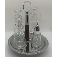 Vintage Shelton Ware Mid-Century Menage Versilbertes Tablett, Glaskrüge von whitepumpkinonmain