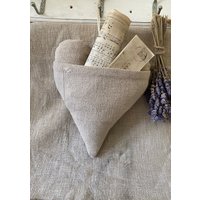 Deko Herz Mit Tasche Wandtasche Vintage Shabby Antikes Leinen Mehlsack Primitive von whitesuite