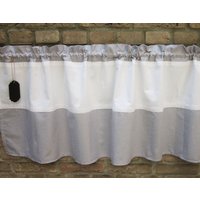 Gardine Shabby Vintage Grau Weiß Landhaus Vichy Karo Scheibengardine Bistrogardine Gardine Shabby Vintage Grau Weiß Landhaus Vichy Karo Scheibengardine Bistrogardine von whitesuite