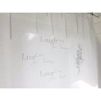 Vorhang Gardine Bedruckt Laugh Live Love Weiß Schlafzimmer Baumwolle Bänder Landhaus Shabby Chic Vorhang Gardine Bedruckt Laugh Live Love Weiß Schlafzimmer Baumwolle Bänder Landhaus Shabby Chic von whitesuite