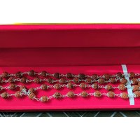 Rudraksha Mala 5 Mukhi Perlen, Reinsilber, Herkunft Java von wholesalerudraksha
