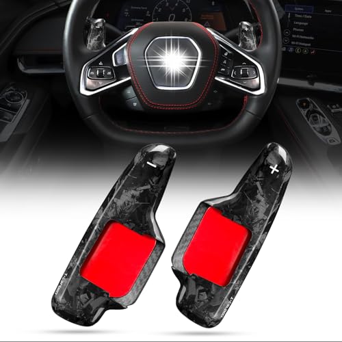 whpqjmt Schaltpaddles für C8 Corvette Z51 Z06 Interior Accessories 2020-2025(Forged Black) | Hochwertige Verarbeitung | Perfekte Ergonomie |Einfacher Einbau von whpqjmt