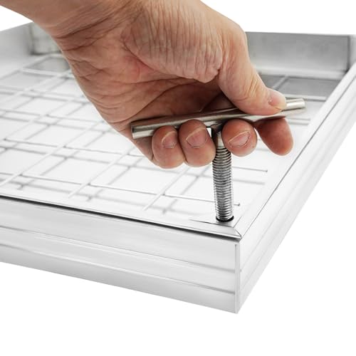 Aluminium Schachtabdeckung Quadratisch 50x50cm Einbau Abdeckung 6063 Legierung für Gehweg Terrasse Garten Begehbar Rutschfest (Silber, 50 * 50 * 5.5cm / 20 * 20 * 2.16in) von whsiodj