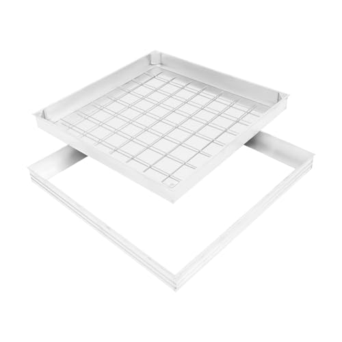 Aluminium Schachtabdeckung Quadratisch 50x50cm Einbau Abdeckung 6063 Legierung für Gehweg Terrasse Garten Begehbar Rutschfest (Silber, 60 * 60 * 5.5cm / 23.62 * 23.62 * 2.16in) von whsiodj