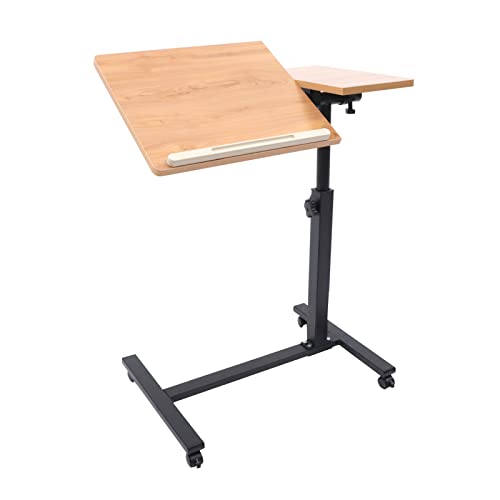 whsiodj Höhenverstellbarer Laptoptisch 58-90cm MDF 15mm 4 Bremsräder Neigbar 360° Drehbar H-Gestell Für Homeoffice Wohnzimmer Steh-Sitz Ergonomie​ von whsiodj