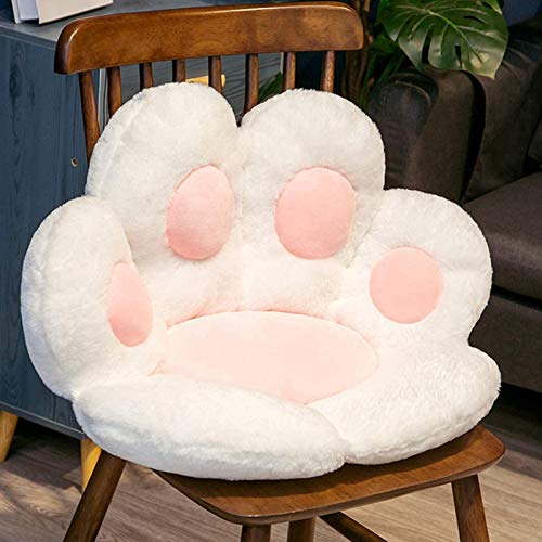 whxscsm Katzenpfoten Sitzkissen, Plüsch Katze Pfote Kissen, Lazy Sofa Stuhlkissen Stuhlsitzpolster, Warme Hautfreundliche Bodenmatte für das Zuhause Büro (White) von whxscsm