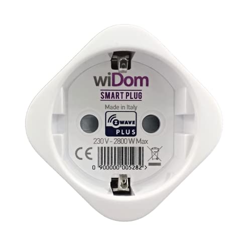 WiDom Smart Plug Z-Wave Plus - Intelligente Steckdose 12A - Überwachung des Stromverbrauchs - Überlastschutz - Überstrom- und Überspannungserkennung - LED-Anzeige - Italienische Technologie von wiDom