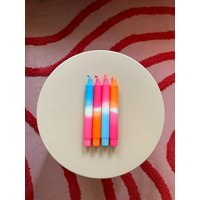 Dip Dye Kerzen // 4Er Mixset Handgefärbte in Neon Farben von wichtigeDinge