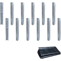 Bodenanker Erdanker Winkelanker-Set SolidLock für Spielturm & Schaukel inkl. Unkrautvlies, Anker, Pfostenanker für Klettergerüst & Gartenzaun - 12 von wickey