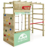 Klettergerüst Spielturm Smart Action Gartenspielgerät mit Kletterwand & Spiel-Zubehör - pastellgrün - Wickey von wickey