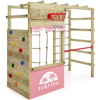 Klettergerüst Spielturm Smart Action Gartenspielgerät mit Kletterwand & Spiel-Zubehör - pastellpink - Wickey von wickey