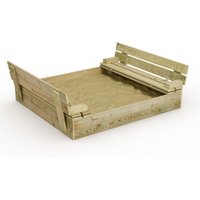 Sandkasten Flip mit Klappdeckel Sandkasten mit Sitzbank und integriertem Deckel - 110 x 125 cm - Wickey von wickey
