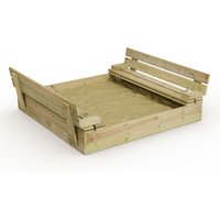 Sandkasten Flip mit Klappdeckel Sandkasten mit Sitzbank und integriertem Deckel - 120 x 125 cm - Wickey von wickey
