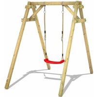 Schaukelgestell Kinderschaukel Smart One Schaukel mit Schaukelsitzen, Schaukelgerüst, Einzelschaukel, Holzschaukel - rot - Wickey von wickey