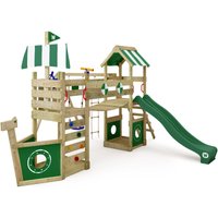 Wickey Spielturm Klettergerüst StormFlyer mit Schaukel & Rutsche, Baumhaus mit Sandkasten, Kletterleiter & Spiel-Zubehör - grün von NO BRAND