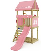 Wickey - Klettergerüst Spielturm DinkyHouse für Kleinkinder mit Rutsche und Kletterleiter – Pastellpink von wickey