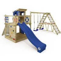 Spielturm Klettergerüst Smart Surf, Schaukel & Rutsche, Kletterturm mit Sandkasten, Leiter & Spiel-Zubehör – Anthrazit - Wickey von wickey