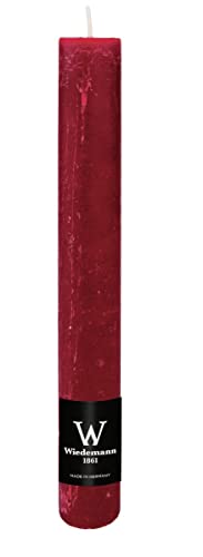 wiedemann kerzen Stabkerze durchgefärbt Marble Rustic Bordeaux 200 x Ø 35 mm, 1 Stück von wiedemann kerzen