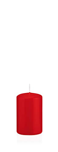 Wiedemann Kerzen Stumpenkerzen Rot 80 x Ø 48 mm, 24 Stück, rußarm, tropffrei, hochwertiger Docht von Wiedemann Kerzen