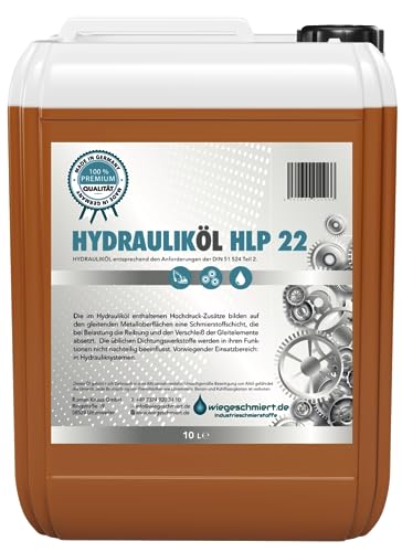 Hydrauliköl HLP 22 ISO VG 22 nach Din 51524 Teil 2 (10 Liter) von wiegeschmiert.de