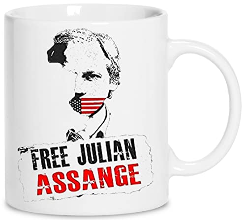 Free Julian Assange Keramik Weiß Tassen Kaffeebecher Cup Mug von wigoro