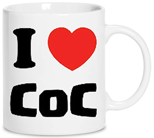 I Love Coc Art Keramik Weiß Tassen Kaffeebecher Cup Mug von wigoro