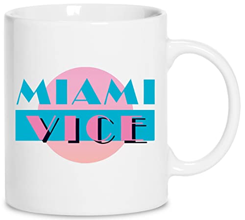 Miami Vice Keramik Weiß Tassen Kaffeebecher Cup Mug von wigoro