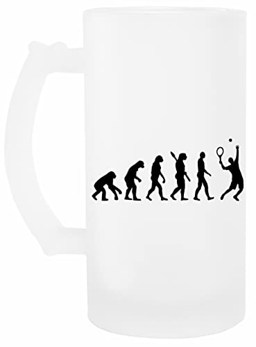 wigoro Evolution Tennis Spieler Bier Becher Glas Transparent Beer Mug von wigoro