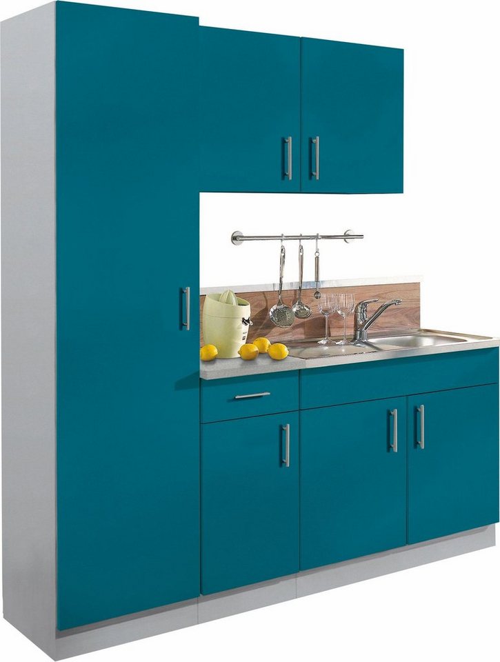 wiho Küchen Küche Kiel, Breite 190 cm mit 28 mm starker Arbeitsplatte, Tiefe 50 cm von wiho Küchen