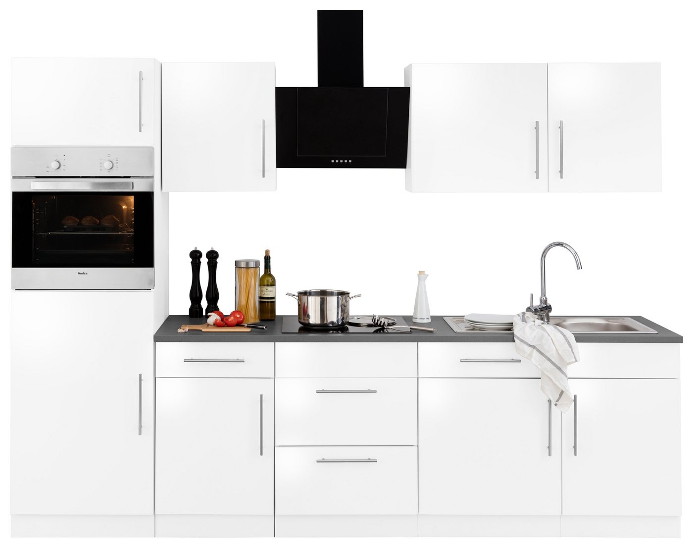 wiho Küchen Küchenzeile Cali, mit E-Geräten, Breite 280 cm von wiho Küchen