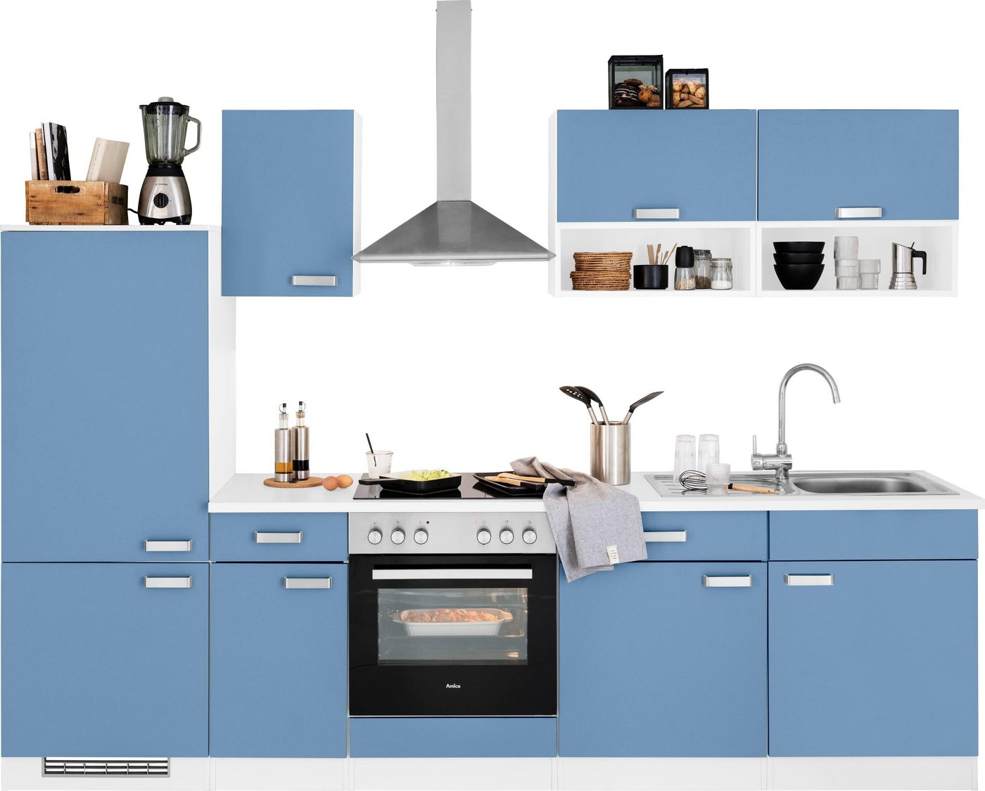 wiho Küchen Küchenzeile Husum, mit E-Geräten, Breite 280 cm von wiho Küchen