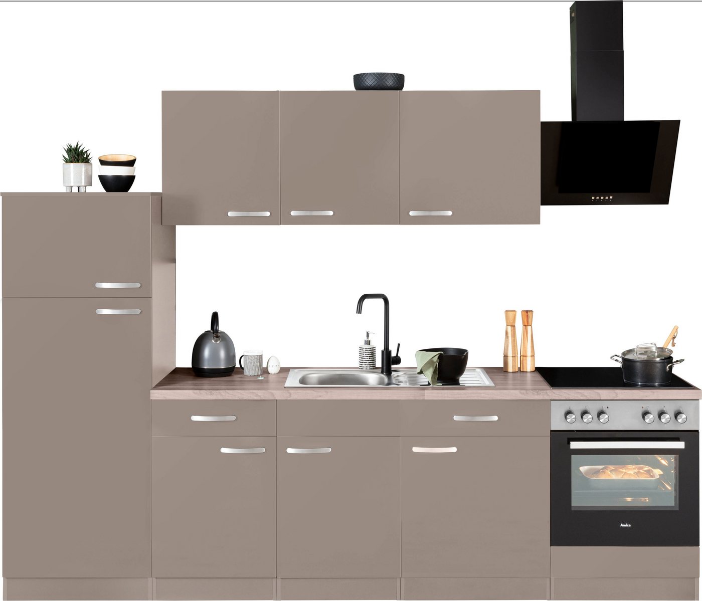 wiho Küchen Küchenzeile Kansas, mit E-Geräten, Breite 280 cm von wiho Küchen