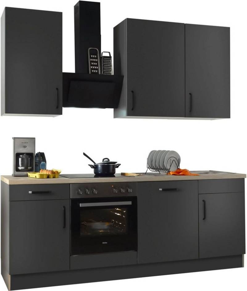 wiho Küchen Küchenzeile "Simi", wahlweise mit E-Geräten, mit verstellbaren Füßen, Soft-Close-Funktion in Schubkästen und Auszügen, Breite 220 cm von wiho Küchen