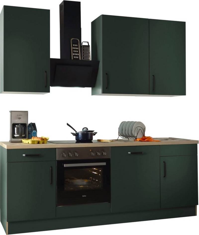 wiho Küchen Küchenzeile "Simi", wahlweise mit E-Geräten, mit verstellbaren Füßen, Soft-Close-Funktion in Schubkästen und Auszügen, Breite 220 cm von wiho Küchen