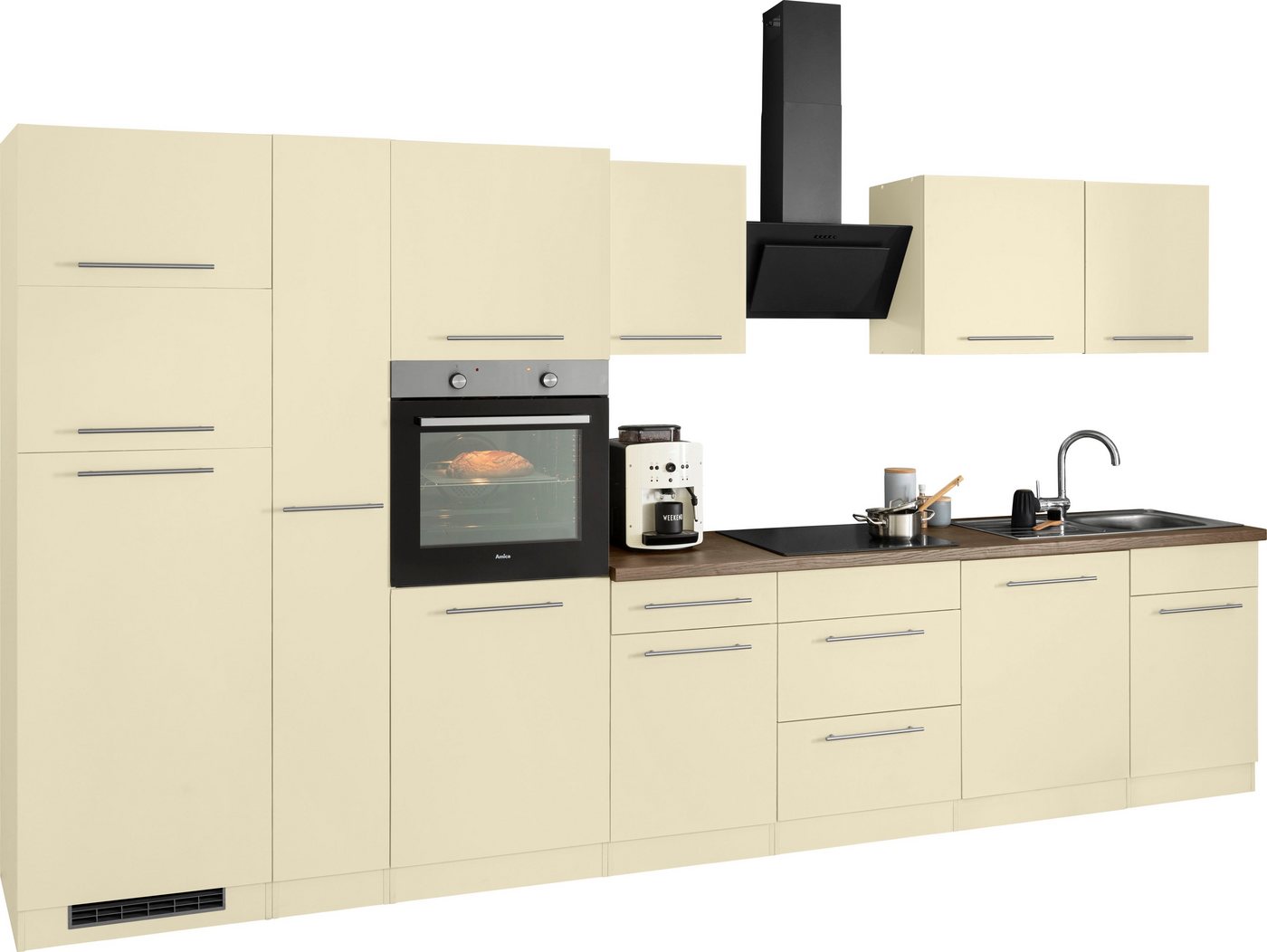 wiho Küchen Küchenzeile Unna, mit E-Geräten, Breite 370 cm von wiho Küchen