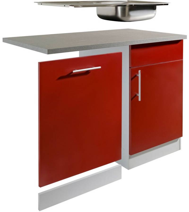 wiho Küchen Spülenschrank Kiel 110 cm breit, inkl. Tür/Griff/Sockel für Geschirrspüler von wiho Küchen