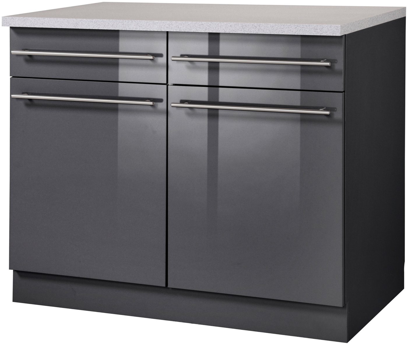 wiho Küchen Unterschrank Chicago 100 cm breit, 2 Schubkästen und 2 Türen, für viel Stauraum wiho Küchen Unterschrank Chicago 100 cm breit, 2 Schubkästen und 2 Türen, für viel Stauraum von wiho Küchen