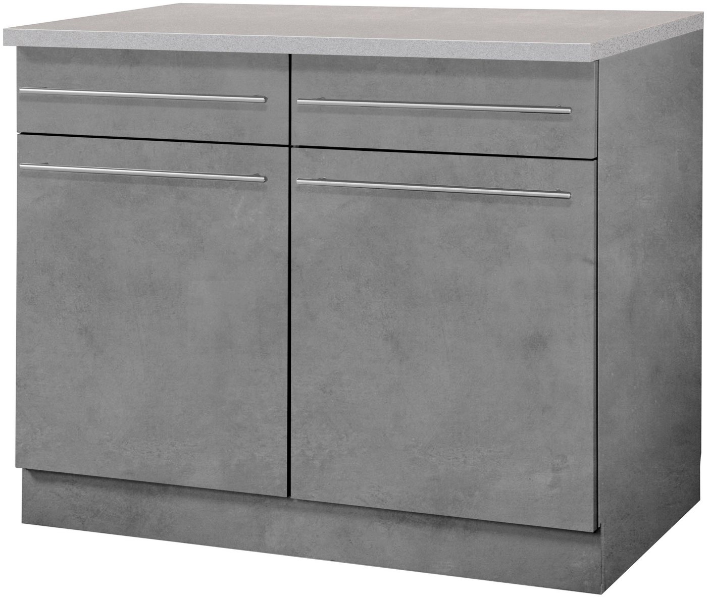 wiho Küchen Unterschrank Chicago 100 cm breit, 2 Schubkästen und 2 Türen, für viel Stauraum wiho Küchen Unterschrank Chicago 100 cm breit, 2 Schubkästen und 2 Türen, für viel Stauraum von wiho Küchen