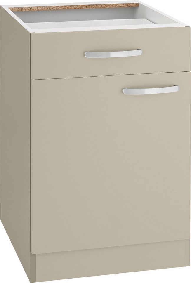 wiho Küchen Unterschrank Kansas, 50 cm breit, ohne Arbeitsplatte mit Schublade und Tür, dahinter ein Einlegeboden von wiho Küchen