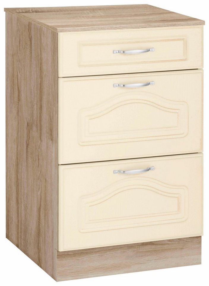 wiho Küchen Unterschrank Linz 50 cm breit, mit 2 großen Auszügen, in Landhaus-Optik wiho Küchen Unterschrank Linz 50 cm breit, mit 2 großen Auszügen, in Landhaus-Optik von wiho Küchen