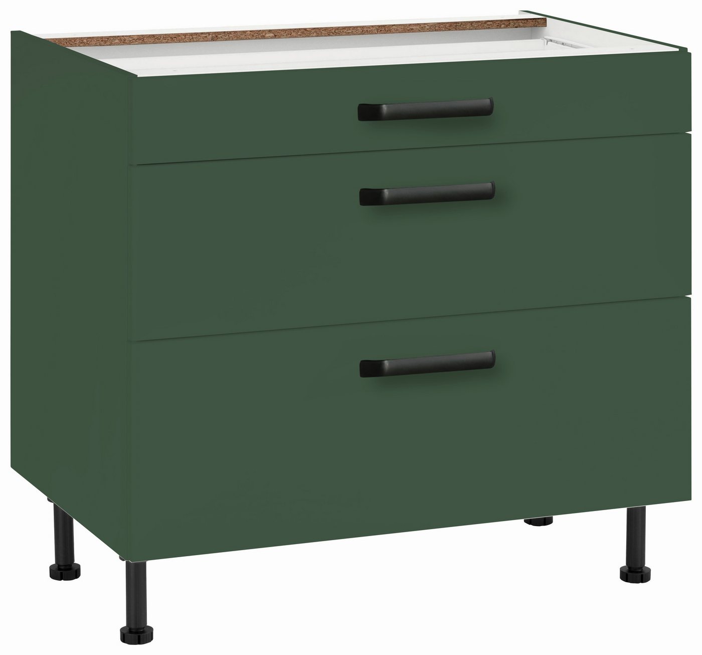 wiho Küchen Unterschrank Simi Soft-Close-Funktion in Schubkästen und Auszügen, verstellbare Füße von wiho Küchen