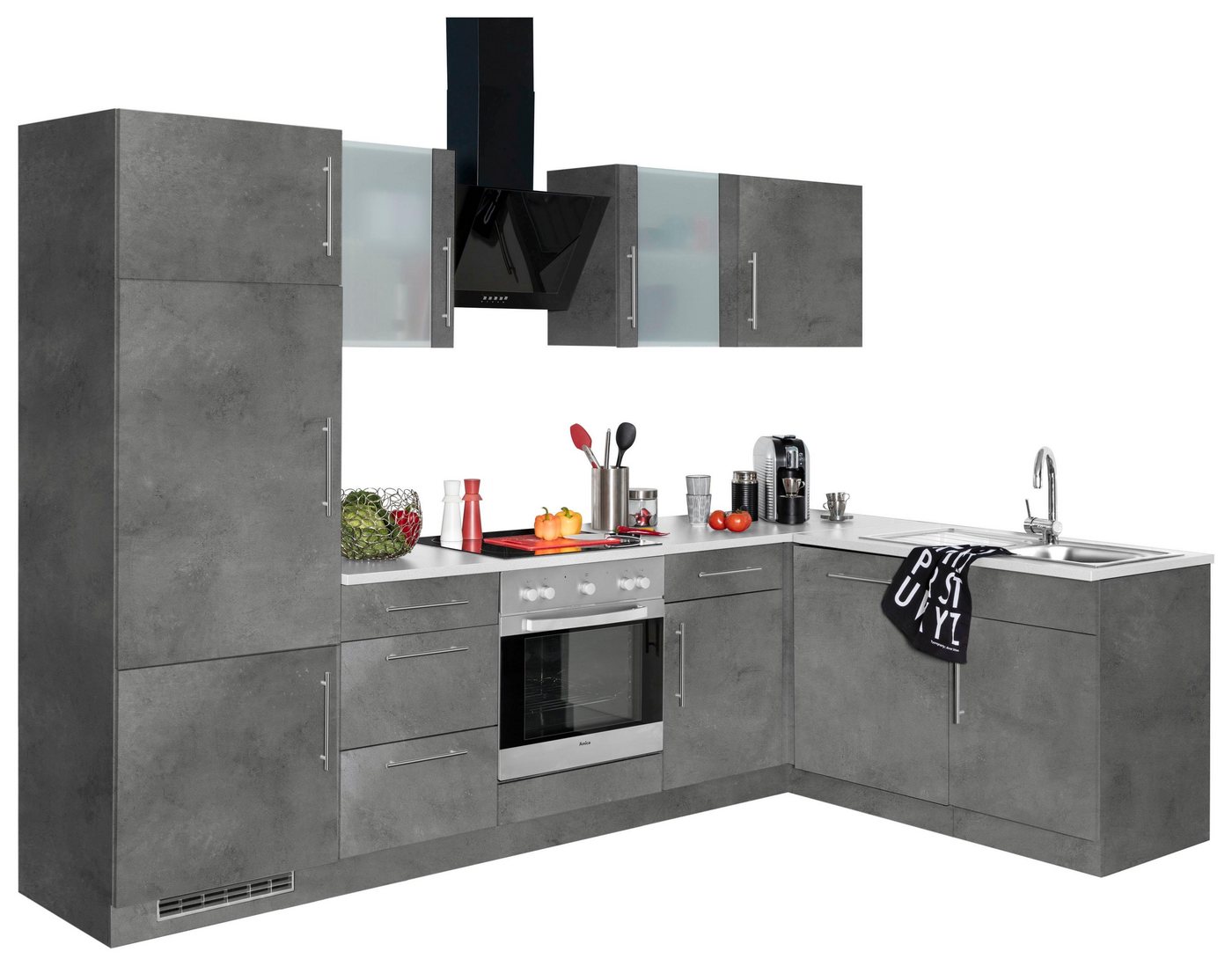 wiho Küchen Winkelküche Cali, mit E-Geräten, Stellbreite 280 x 170 cm von wiho Küchen